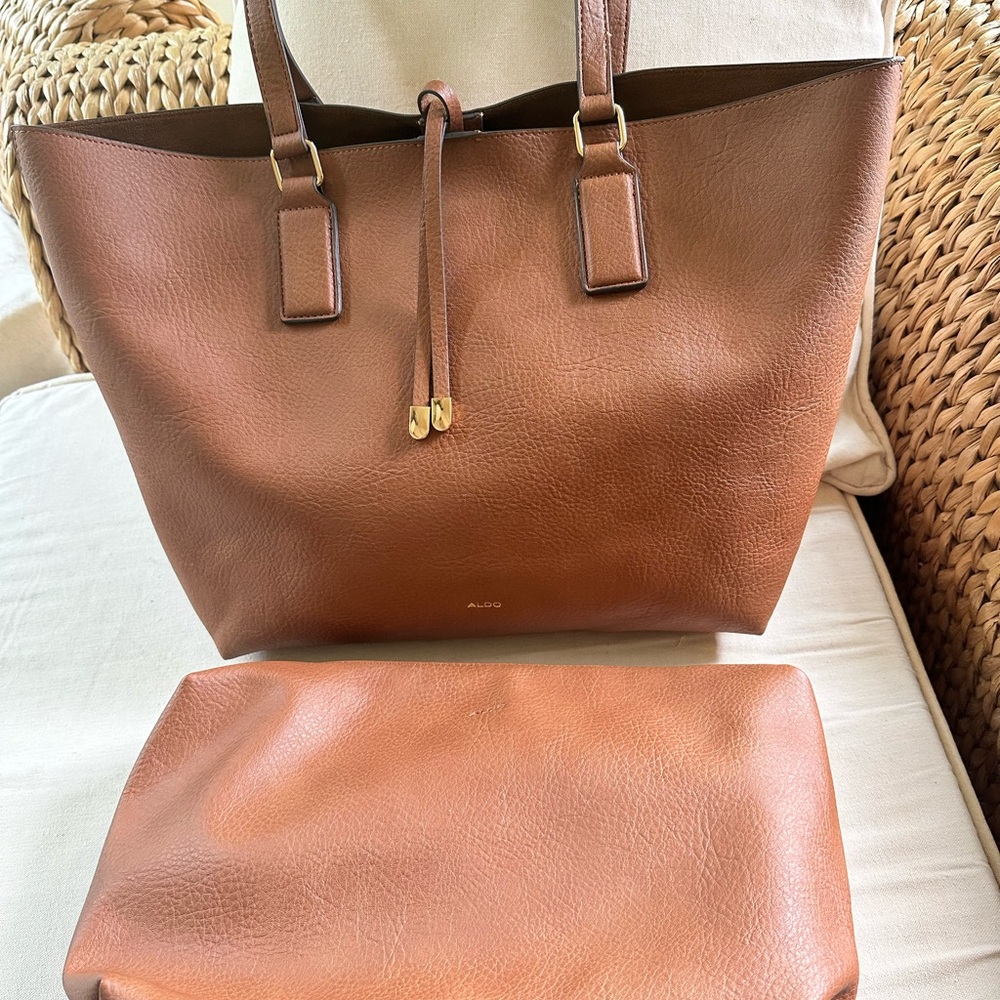 Aldo Brown Tote Bag with Minimalist Design - Picture 3 of 6